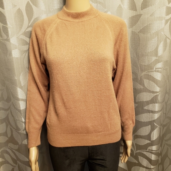 Vintage Hampshire Studio Tan Mock Neck Sweater - Picture 12 of 12
